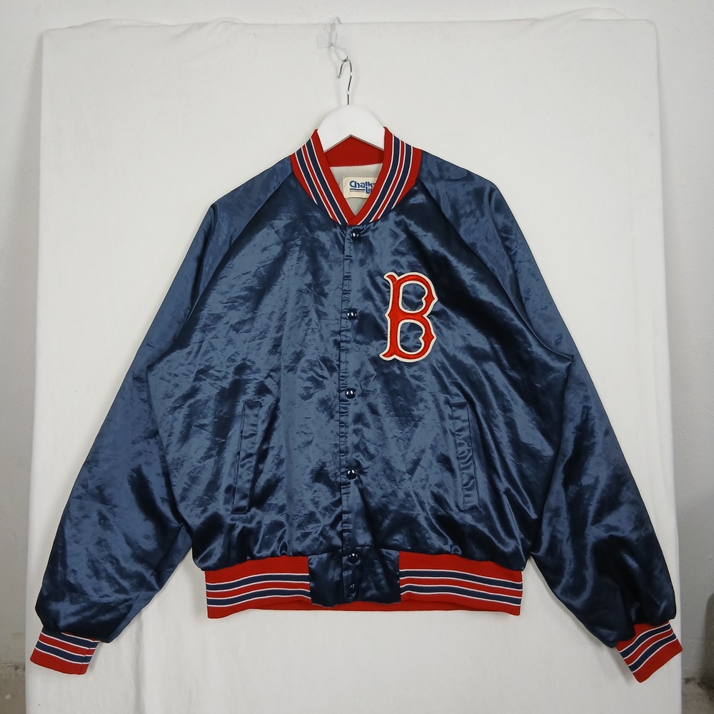 Vintage Chalk Line Boston Red Sox Satin Varsity Jacket Navy Blue XL MLB Retro